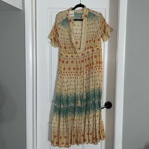 Free people multi color maxi dress boho